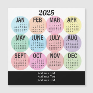 Carte Magnétique 2025 - Colorful Monthly