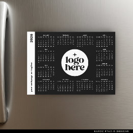 Carte Magnétique 2026 Business Logo Full Year Magnetic Calendar