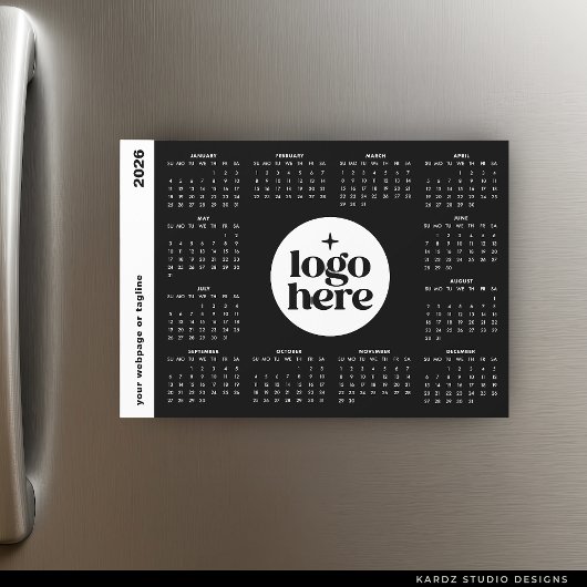 Carte Magnétique 2026 Business Logo Full Year Magnetic Calendar