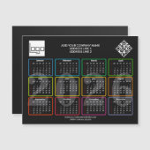 Carte Magnétique 2026 Calendar Logo QR Code Modern Business Promo (Devant / Derrière)