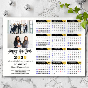 Carte Magnétique 2026 Calendrier Black Gold Business 2 Photo magnét