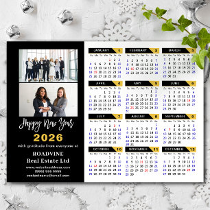 Carte Magnétique 2026 Calendrier Black Gold Business 2 Photo magnét