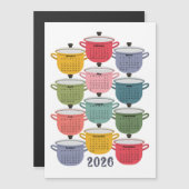 Carte Magnétique 2026 Calendrier Cuisine Colorful Cookware (Devant / Derrière)