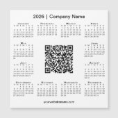 Carte Magnétique 2026 Calendrier Entreprise Personnalisée QR Code M (Devant)