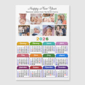Carte Magnétique 2026 Calendrier Famille 8 Photo Collage Magnétique (Devant)