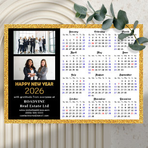 Carte Magnétique 2026 Calendrier Gold Black Business 2 Photo magnét