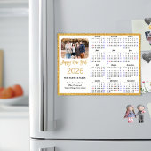 Carte Magnétique 2026 Calendrier Parties scintillant Or moderne Pho