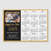 Carte Magnétique 2026 Calendrier Parties scintillant Or moderne Pho (Devant)