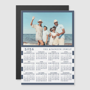 Carte Magnétique 2026 Calendrier photo Aimant frigo avec nom de fam
