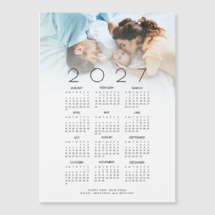 Carte Magnétique 2026 Calendrier Photo Nouveau bébé Bonne année