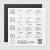 Carte Magnétique 2026 Calendrier QR Code Société Logo Giveaway (Devant / Derrière)
