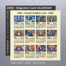 2026 Custom Cosmic Goddess Calendrier Dimanche déb