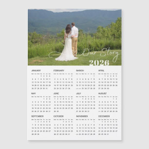 Carte Magnétique 2026 Notre histoire Photo personnalisée Calendrier