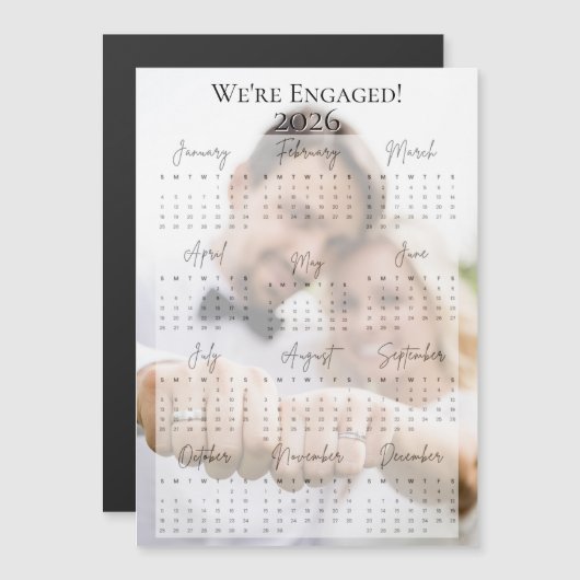 Carte Magnétique 2026 Nous sommes engagés calendrier photo de vacan (Devant / Derrière)