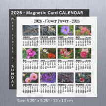 2026 Personnalisé Fleur magnétique blanc Calendrie