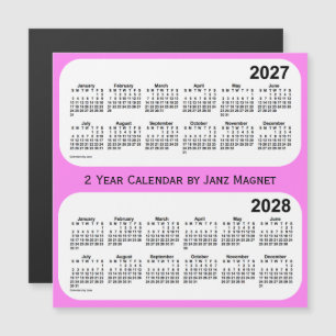 Carte Magnétique 2027-2028 Violet 2 Année Calendrier par Janz Magne