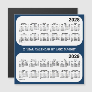 Carte Magnétique 2028-2029 Police Box Blue 2 Year Calendar par Janz