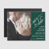 Carte Magnétique 2 Volet photo mariage Enregistrer la date Emerald  (Devant / Derrière)
