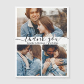 Carte Magnétique 3 photos design collage mariage merci aimant (Devant)