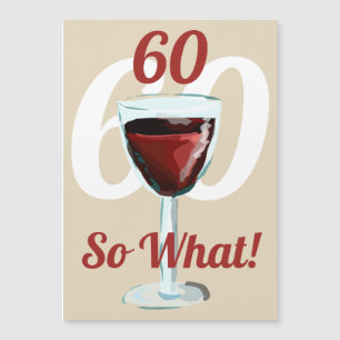 Carte Magnétique 60 Alors quel Motivational Red Wine 60e Anniversai