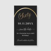 Carte Magnétique 60e anniversaire or noir Enregistrer l'aimant Date (Devant)