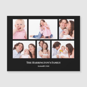 Carte Magnétique 6 sections Cadres photo personnalisées en noir