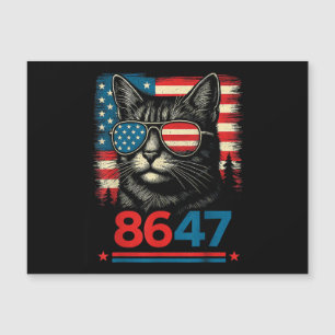 Carte Magnétique 8647 86 47 Lunettes de soleil USA Flag Chat Drôle 