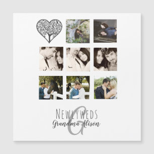 Carte Magnétique 8 x PHOTO COLLAGE Newlywed Personalized WEDDING