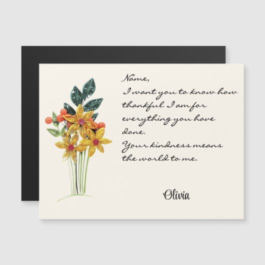 Carte magnétique à toutes les occasions pour les f (Devant / Derrière)