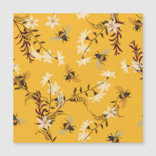 Carte Magnétique Abeille vintage et papillon : Brodé Art Floral