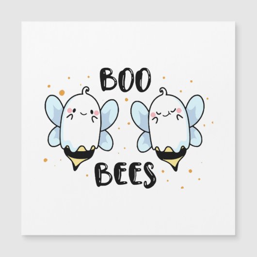 Carte Magnétique Abeilles de Boo Ghost mignonnes - Drôle Halloween  (Devant)