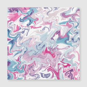 Carte magnétique Abstraite en marbre bleu rose - A