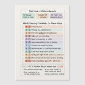 Carte Magnétique ADHD Cleaning Routine Checklist Magnetic (Devant)