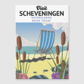 Carte Magnétique Affiche de la plage de Scheveningen aux Pays-Bas (Devant)