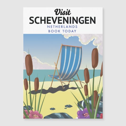 Carte Magnétique Affiche de plage de Scheveningen Pays-Bas (Devant)
