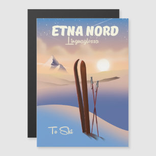 Carte Magnétique Affiche de ski Etna Nord Linguaglossa