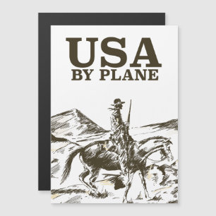 Carte Magnétique Affiche de voyage de cow-boy USA