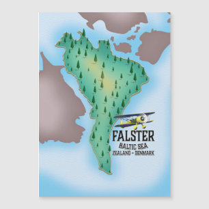 Carte Magnétique Affiche de voyage de Falster Island Danemark.