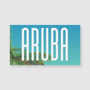 Carte Magnétique Affiche de voyage de la plage hamac d'Aruba
