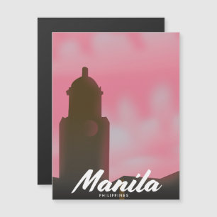Carte Magnétique Affiche de voyage de Manille Philippines.