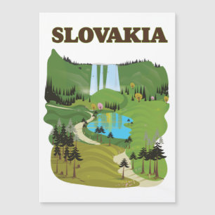 Carte Magnétique Affiche de voyage de style vintage slovaque.