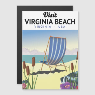 Carte Magnétique Affiche de voyage de Virginia Beach Virginie États