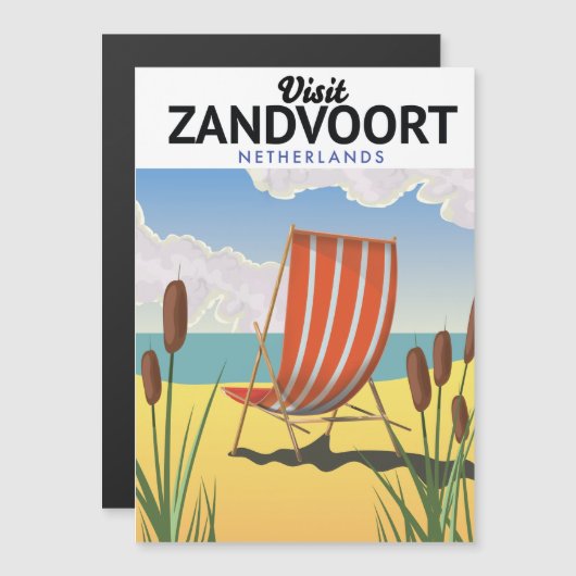 Carte Magnétique Affiche de voyage de Zandvoort Pays-Bas (Devant / Derrière)