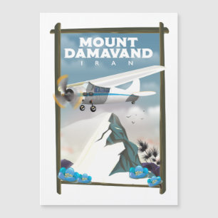 Carte Magnétique Affiche de voyage du Mont Damavand et de l'Iran.