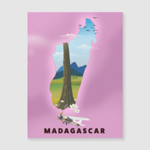 Carte Magnétique Affiche de voyage illustrée de Madagascar