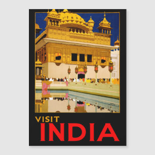 Carte Magnétique Affiche de voyage Inde art indien vintage
