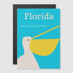 Carte Magnétique Affiche de voyage Pélican de Floride vintage