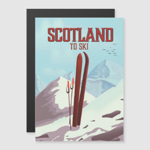 Carte Magnétique Affiche de voyage vintage Écosse pour skier