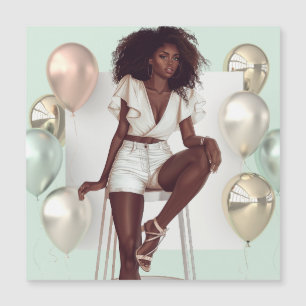 Carte Magnétique African American Black Queen Melanin Sista Shopp