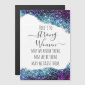 Carte Magnétique Agate d'argent violet forte femmes Citer l'idée ca (Devant / Derrière)